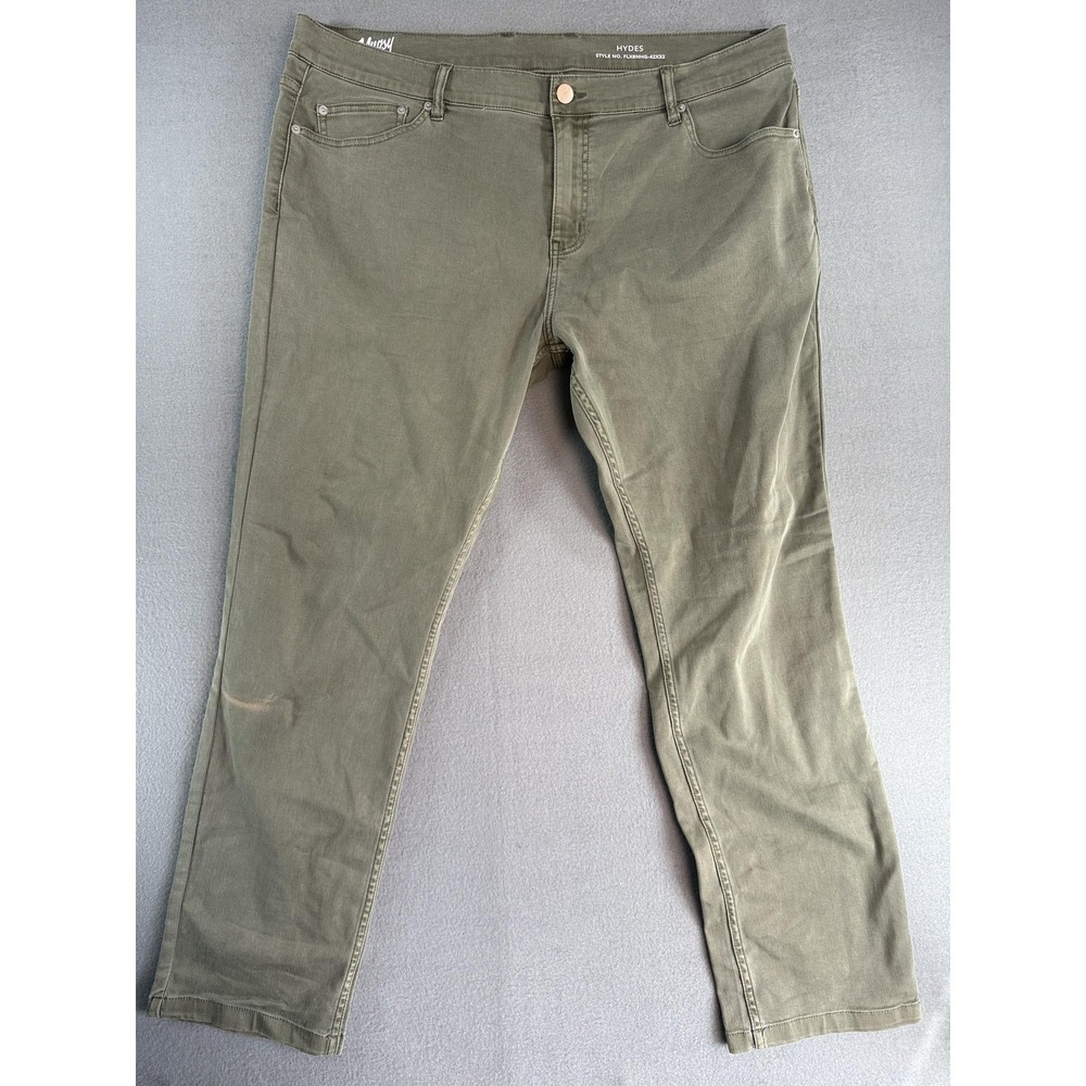 Mugsy Hydes Jeans Mens 42x32 Green Medium Wash Regular Straight Stretch Denim